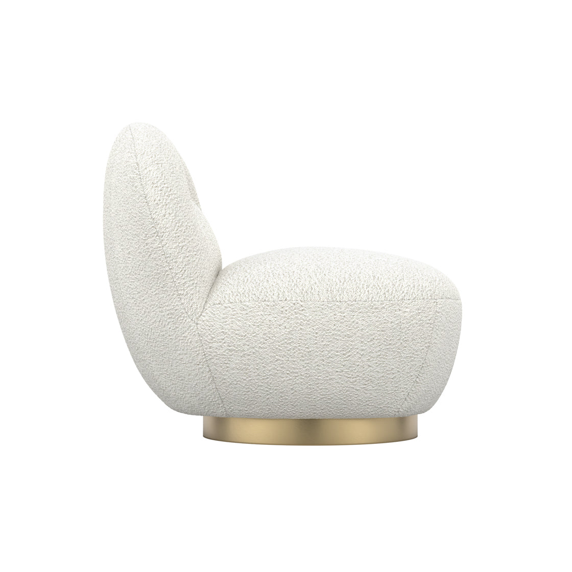 Langham Ivory Boucle & Gold Swivel Accent Chair